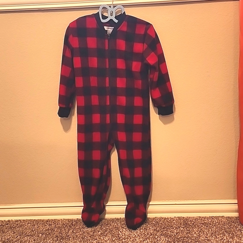 Toddler Buffalo Plaid Footed Pajamas 3T